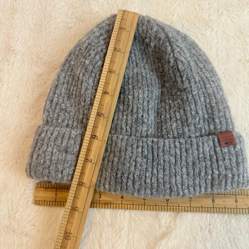 Bickley + Mitchell  Gray Beanie Hat Plush Lined Soft